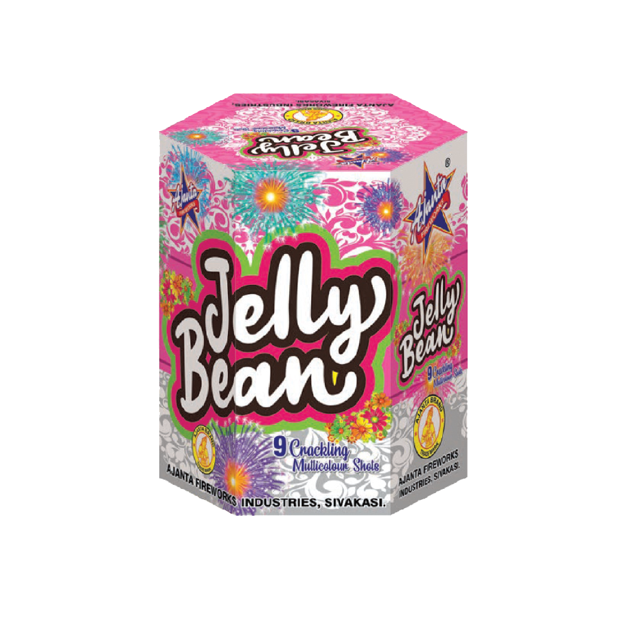 Jelly Bean (9 Shot 1 1/4 Shell Star Crackling Multicolour Shots) – AJANTA